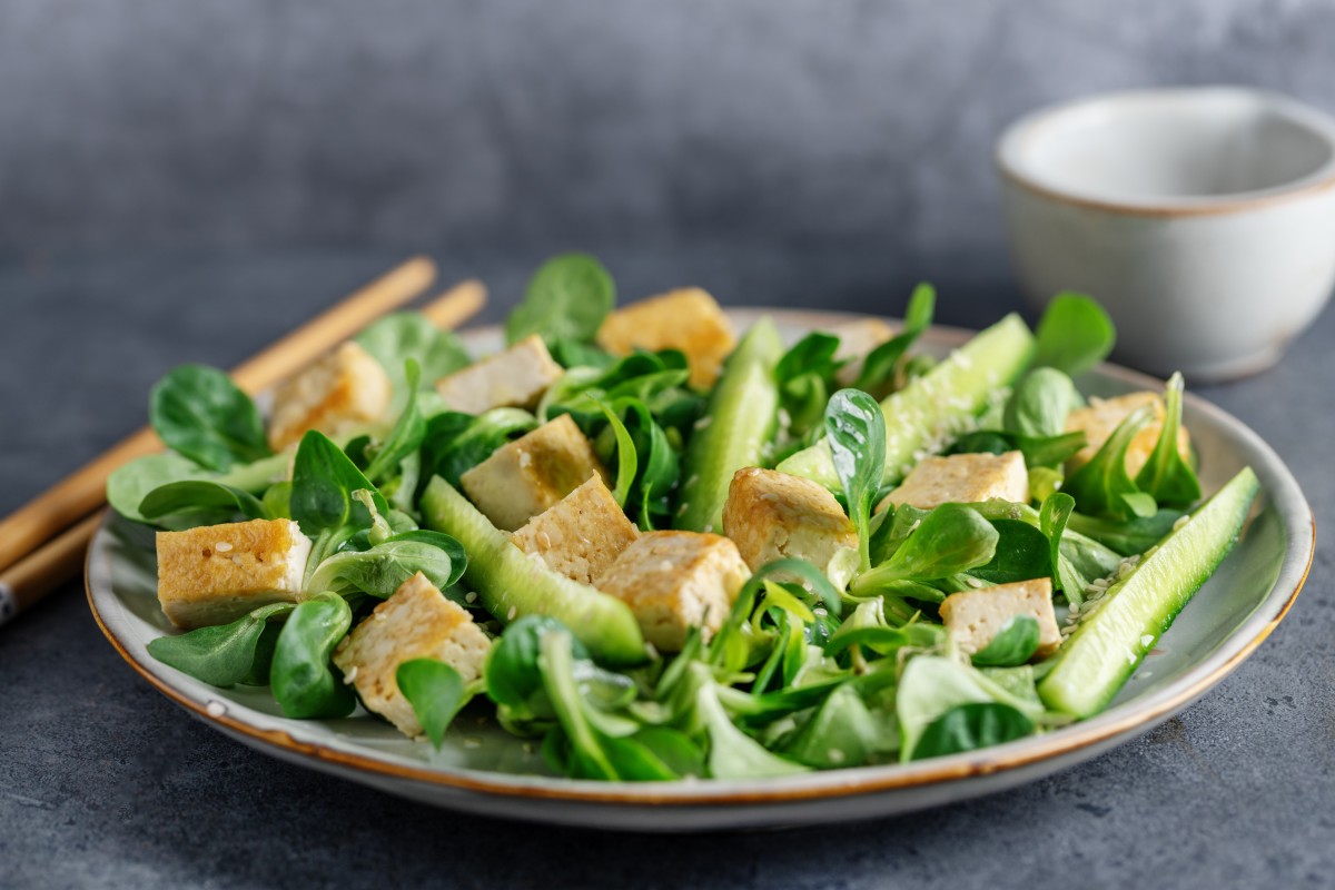 vegan-salad-with-tofu-cucumber-sesame-served-plate-closeup (1)